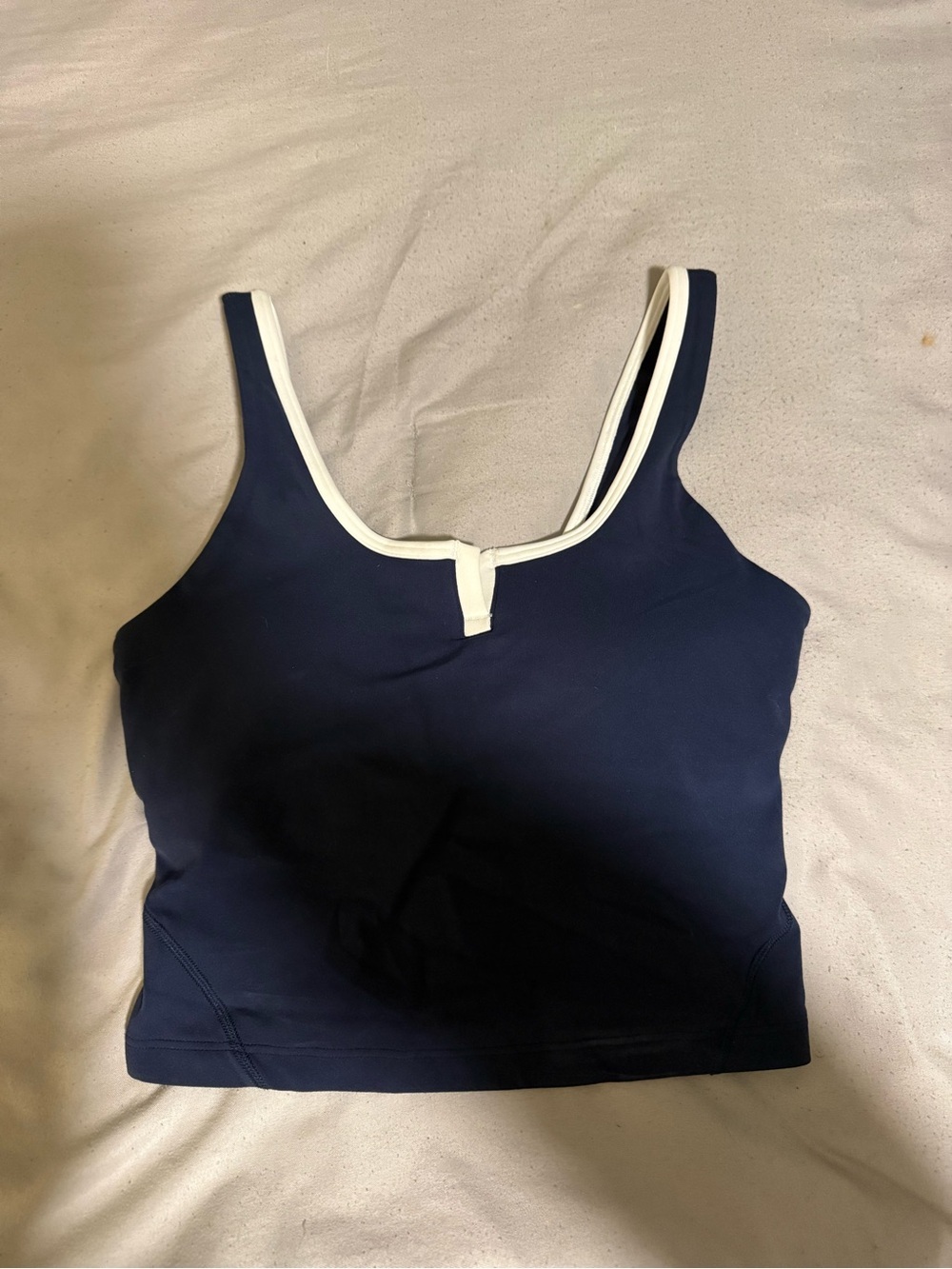 lululemon athletica Navy Blue Tank Top with White Trim